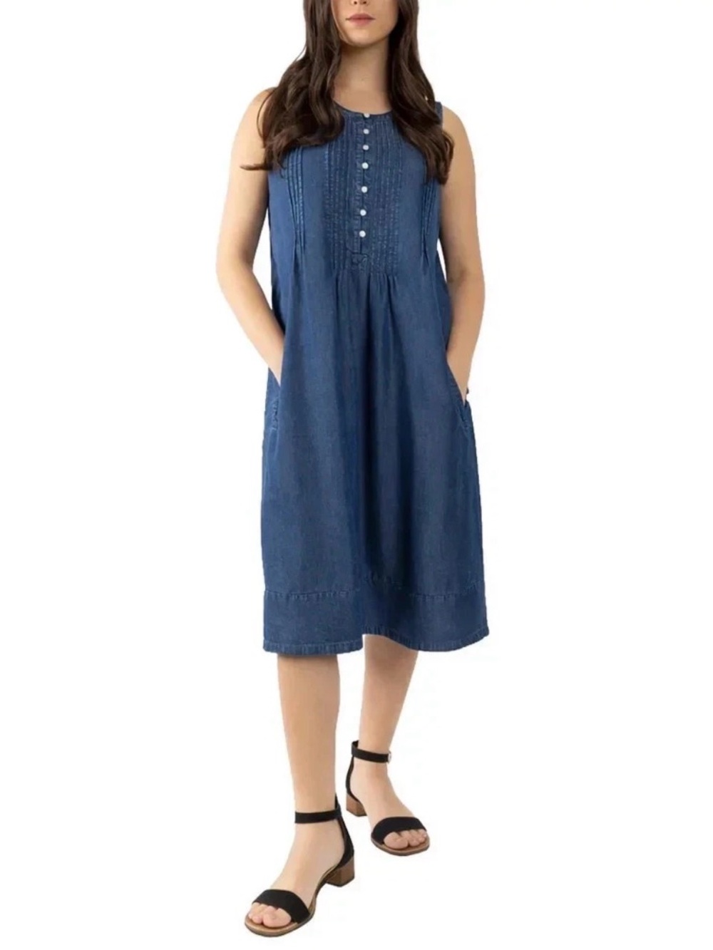 Coldwater Creek Women's Tencel Dress, Dark Blue, Size XS, New